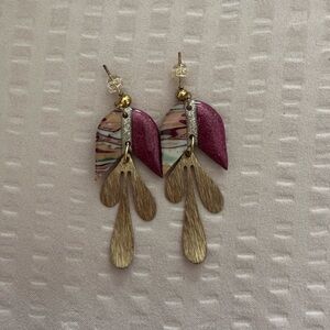 Enamel and gold earrings